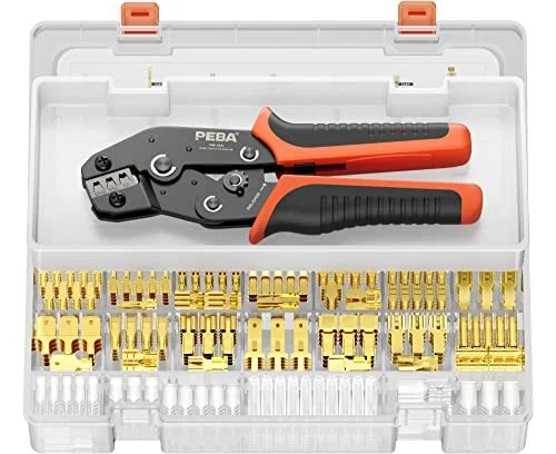 Wire Terminal Crimping Tool Kit,  Ratcheting Wire Crimper AWG24-16 with 14