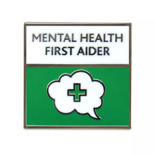 10 x Metal Enameled Mental Health First Aider Badge with Locking Pin,First Aid,