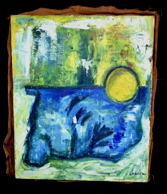Tableau 'Clown' Mixte 1964 Signé Etienne Ret - Expressionniste 27x22 Pouces - Encadré