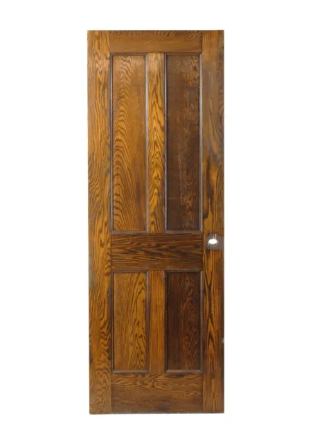 Antique 4 Vertical Pane Oak Passage Door 83.5 x 29.75