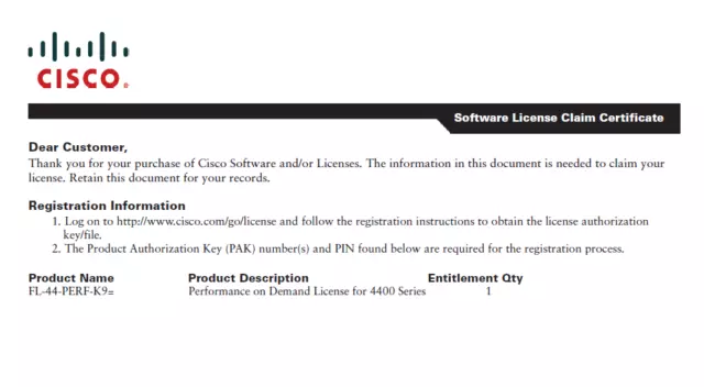 License FL-44-PERF-K9 new original PDF Worldwide