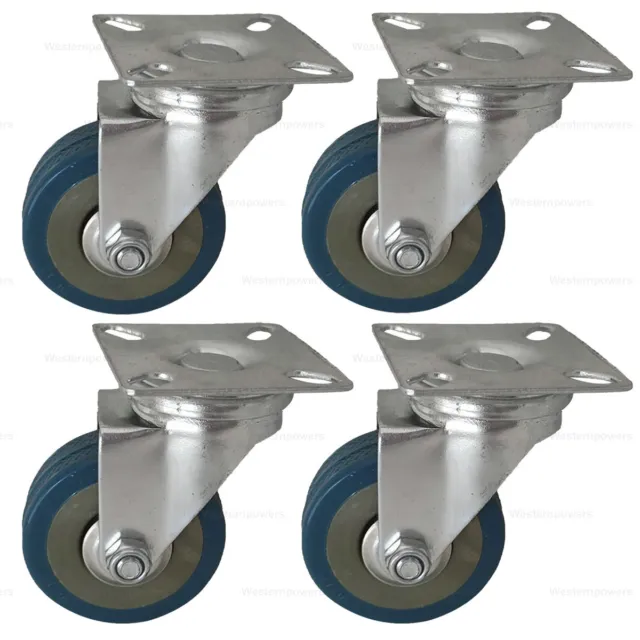 4 Pack 2'' Caster Wheels Swivel Plate Casters PVC