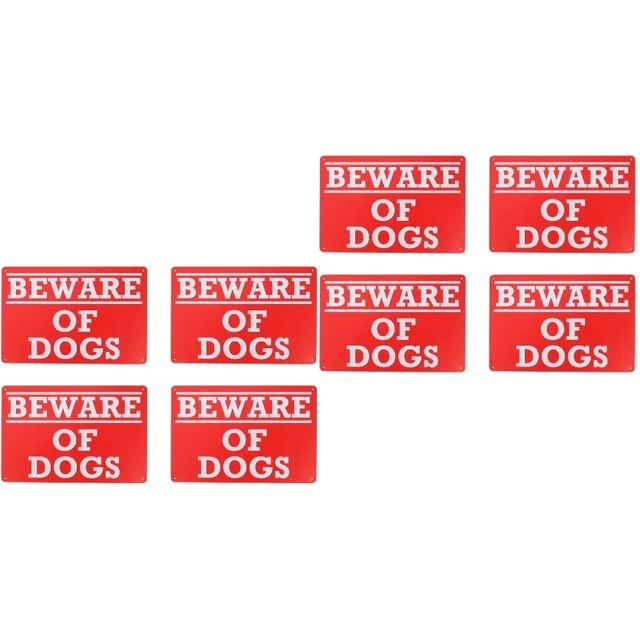 2x Precaución Perro Peligroso Señal Corte Advertencia Perro