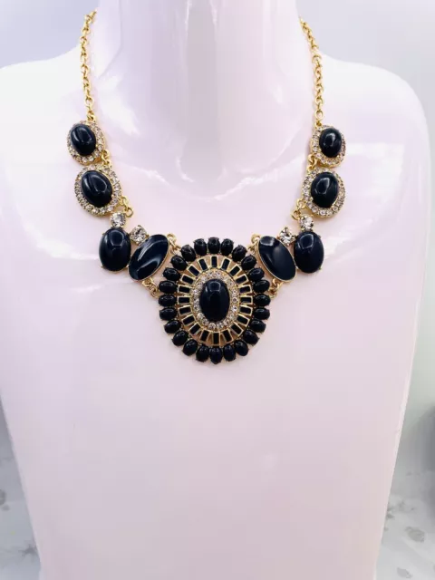 Kate Spade Vintage Navy Crystals & Resin Statement Necklace