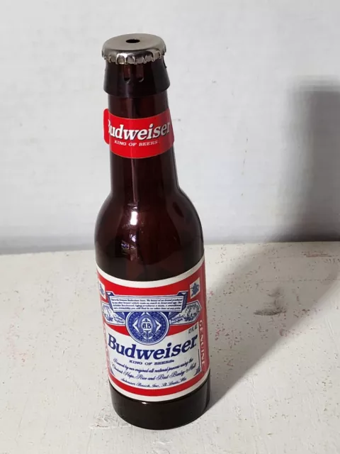 BUDWEISER BEER BOTTLE LIGHTER Collectible advertising. NEEDS FLUID WORKING COND.