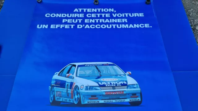 Affiche publicitaire PEUGEOT 405 Mi16 originale véritable poster d'époque garage