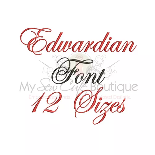 Edwardian Font Machine Embroidery Designs CD | Embroidery Font 12 Sizes IMPFCD19