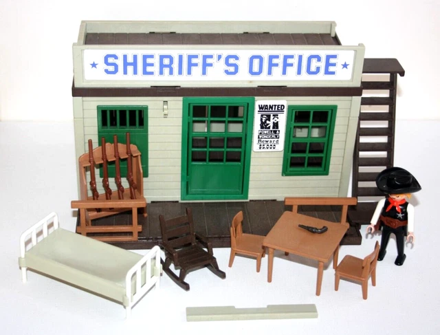 PLAYMOBIL Vintage 3423 – Set Western Avec Bureau Du Shérif, Prison Et Personnages (1983)