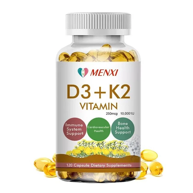 60PCS VITAMIN D3 10000 IU+K2 MK7 250mcg tablets Immune support strong ...