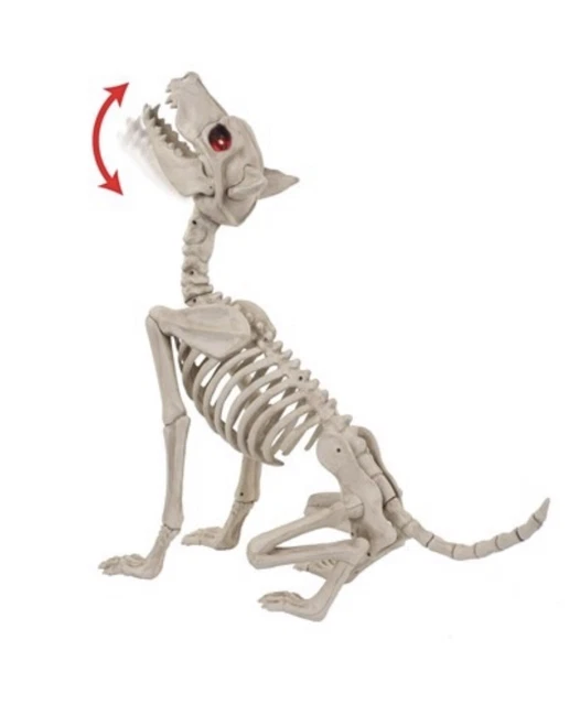 27& ANIMATED HOWLING Wolf Skeleton Halloween Decorative Prop (hc) 299.