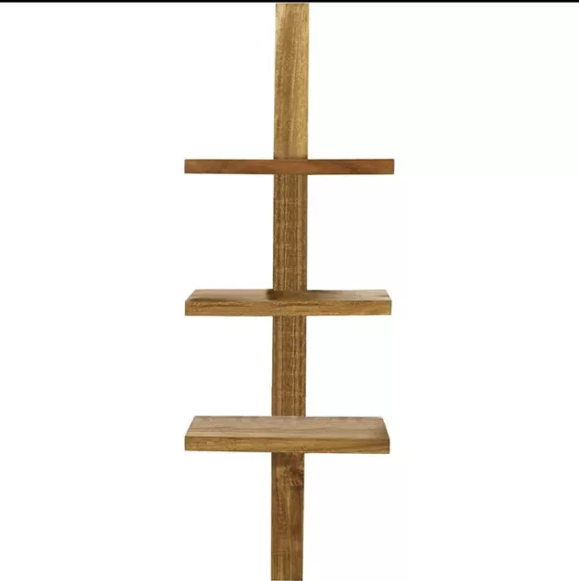 NIOB Takara 3 Column Wooden Shelf | Tiered, Hanging, Teak Wood