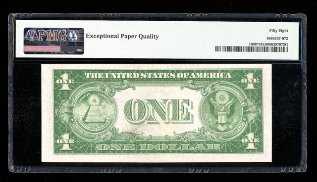 DBR 1935-A $1 Silver STAR Fr. 1608* PMG 58 EPQ Serial *37216138A 2