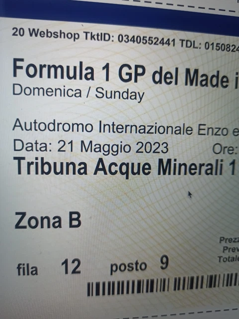  3 Biglietti gran Premio dell'Emilia-Romagna