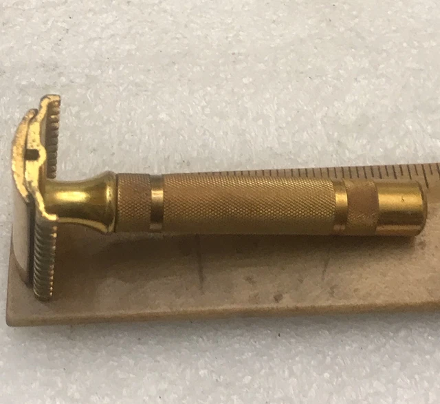 Vintage 1930S Gillette Goldtone Open Comb Reissue #17567 Safety Razor Lot 1291 4