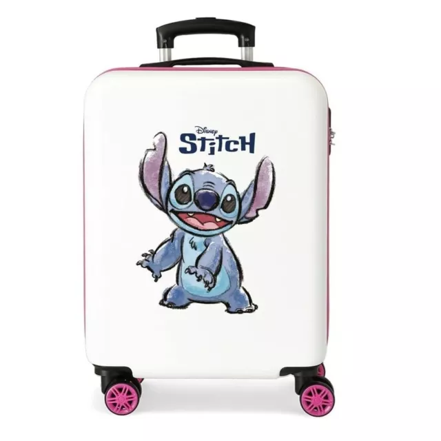 Stitch Valigia Cabina 55cm ABS Rigida Trolley Bambini Bagaglio a mano 4 Ruote