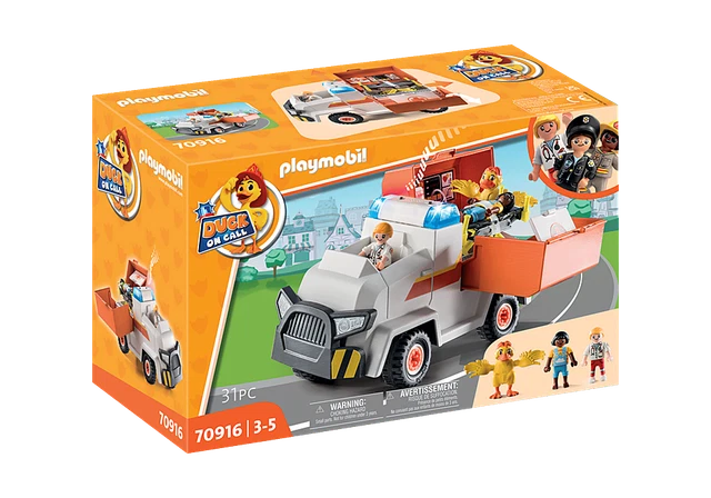 PLAYMOBIL Duck On Call Fire Truck Toy With Figures - Weight-Shift Steering & Water Cannon 9 thumbnail image