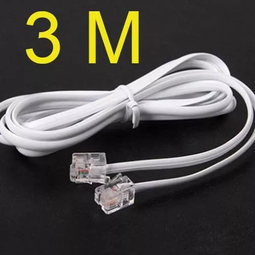 High Speed 3m 10ft RJ11 Telephone Phone ADSL Modem Line Cord Cable