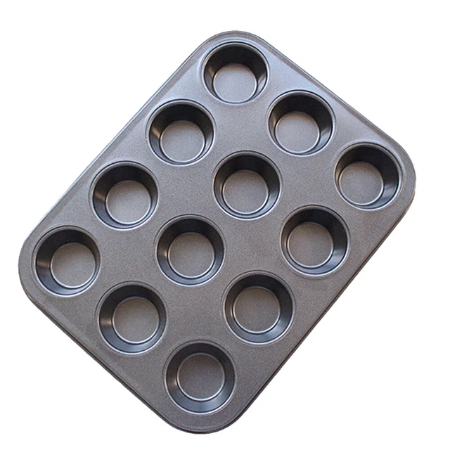 Mini sartén antiadherente para magdalenas de 12 tazas bandeja para cupcakes molde resistencia al calor utensilios para hornear