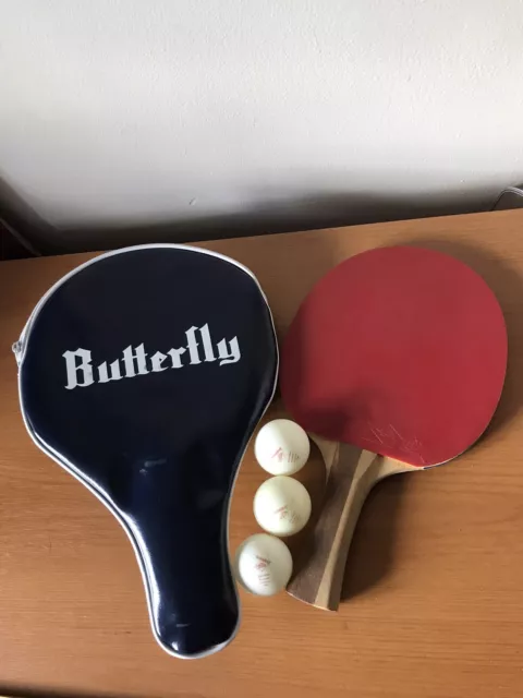 Vintage Butterfly Table Tennis Blade/paddle Case With Schildkrot Blade And Balls