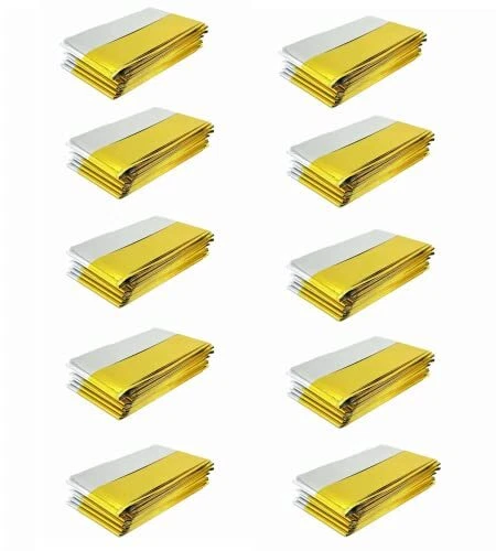 TENQUAN [Lot de 10] 210 x 160 cm Extra Large Couverture de Secours en Aluminium