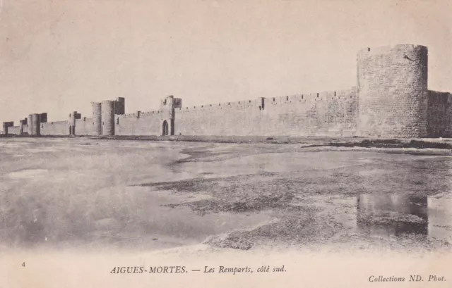 Carte Postale Ancienne Cpa Aigues-Mortes Les Remparts Cote Sud