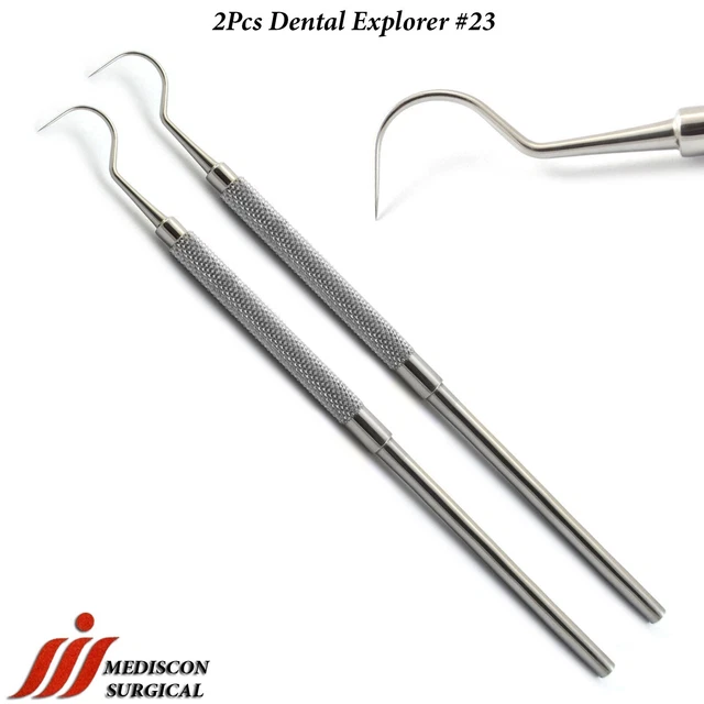 X2 Dental Explorer 23 Probe Shepherd Hook Tartar Remover Periodontal Lab Pick CE