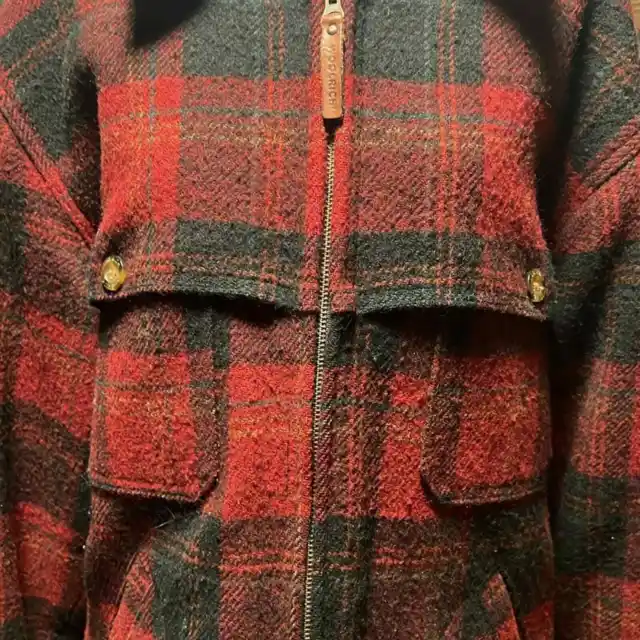 Woolrich Classic Hunting Jacket Red/Black Plaid Size Large 2