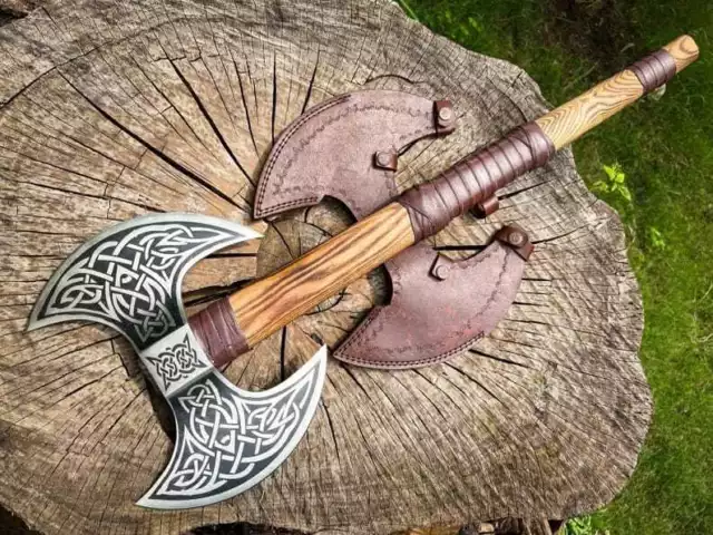 Forged axe, Handmade Double Head Axe, Hand forged Axe, Viking Axe, Easter gift
