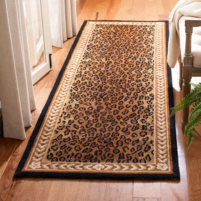 Chelsea Collection Runner Rug - 2'6" X 6', Black & Brown, Hand-Hooked French Cou