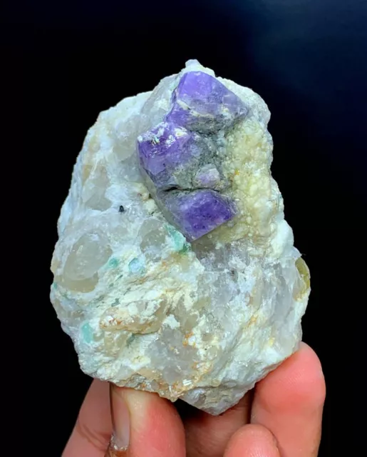 Purple Apatite Crystals With Quartz and Albite Specimen From Skardu @Pak - 219 g