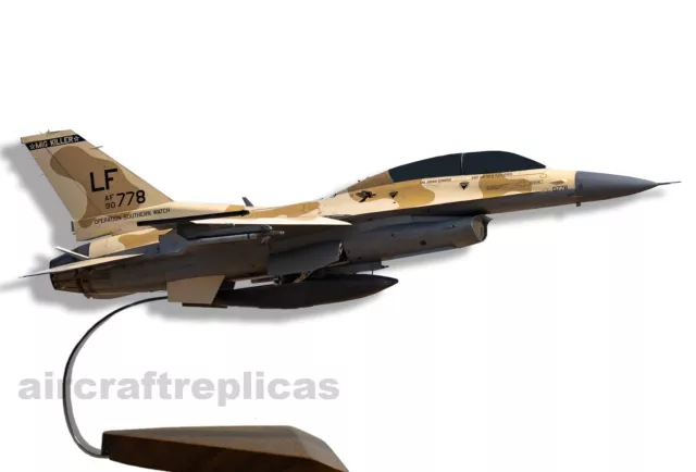 General Dynamics F-16D Fighting Falcon 90-0778 USAF Wood Model Plane - BIG