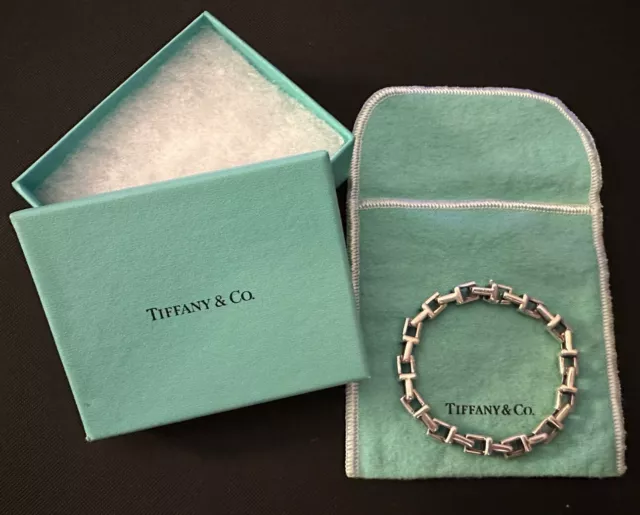 Tiffany & Co T Link Bracelet Sterling Silver 7.5”