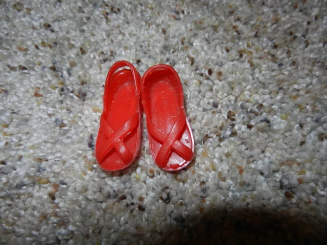 1970'S Vintage Kenner Bionic Woman Red Platform Shoes Sandals