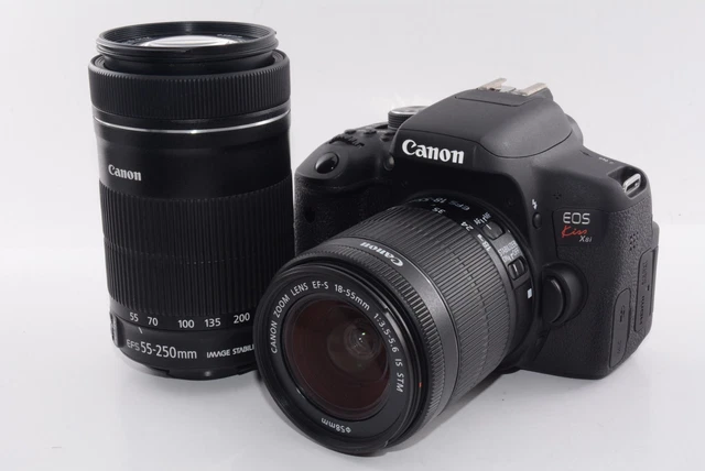 N.MINT/9166SHOTS] CANON EOS Kiss X8i Double Lens Kit From JAPAN
