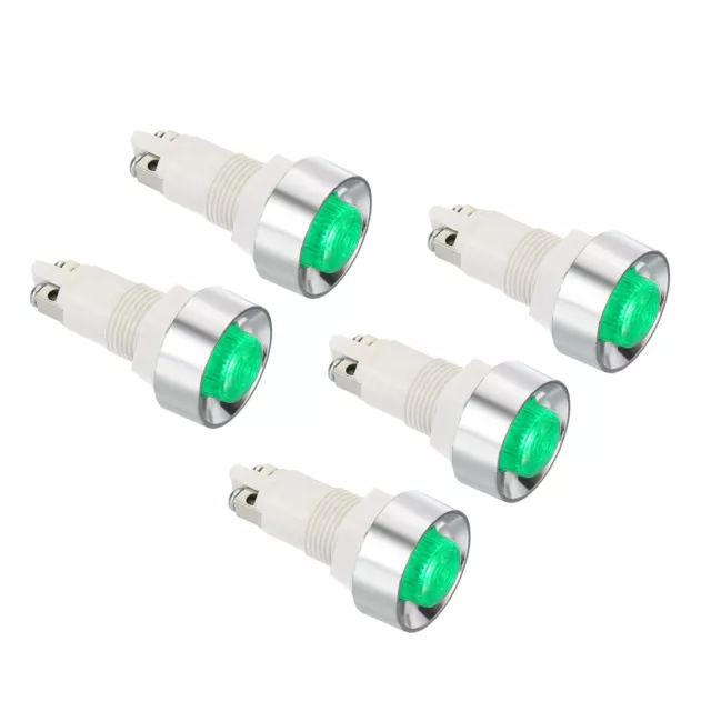 5Pcs AC/DC 24V 12mm Signal Indicator Lights Panel Mount LED Lamp Green