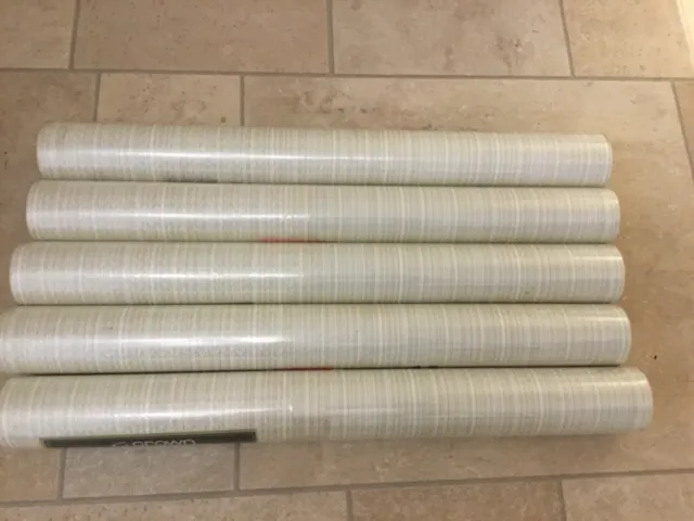 5 x Rolls Of Vintage Crown Wallpaper  Ready Pasted VINYL. Light Green/ pink