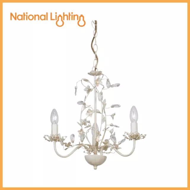 3 Way Floral Pendant Chandelier Dimmable Ceiling Lights with Adjustable Fitting