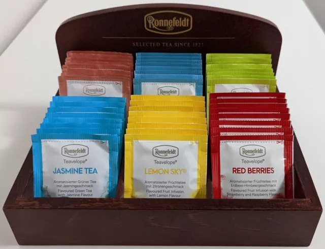 Ronnefeldt - Expositor de té de madera de caoba / con selección de 50...