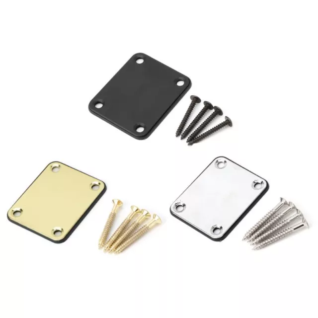 Neck Plate with Crews Metal Replacements for Electric Guitar Parts 1 Set