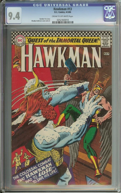 Hawkman #13 Cgc 9.4 Cr/Ow Pages  // Murphy Anderson Cover & Art