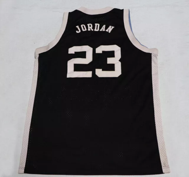 Rare Throwback Jordan #23 Basketball Jersey Carolina Black Edition Stitched