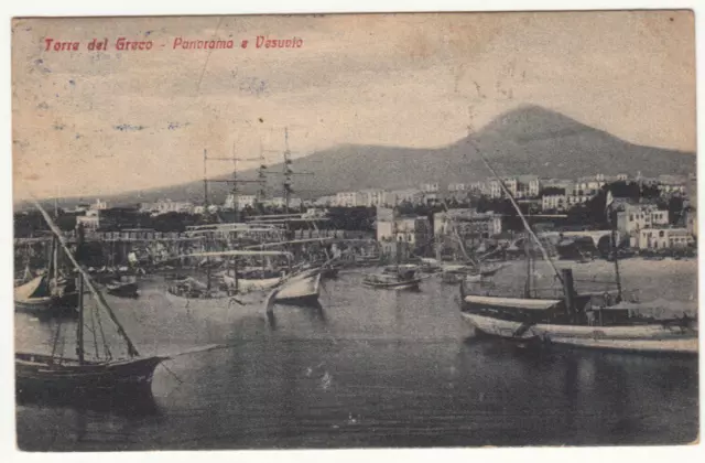 23-24133 - Napoli Torre Del Greco - Panorama E Vesuvio Viaggiata 1924