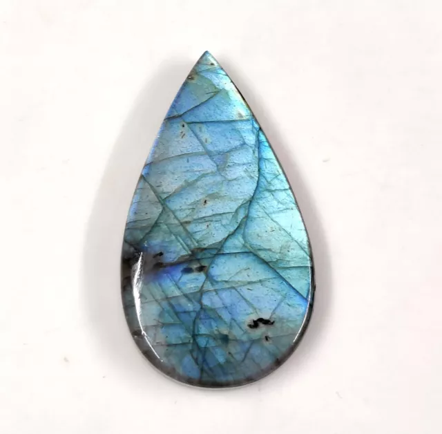 Natural Lovely Blue Fire Labradorite Pear Gemstone For Jewelry Making 52 Cts