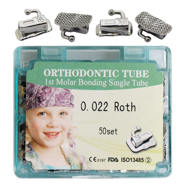 40 Tubi Orali Ortodontici Non Convertibili Roth 022 Per Secondo Molare - Easyinsmile