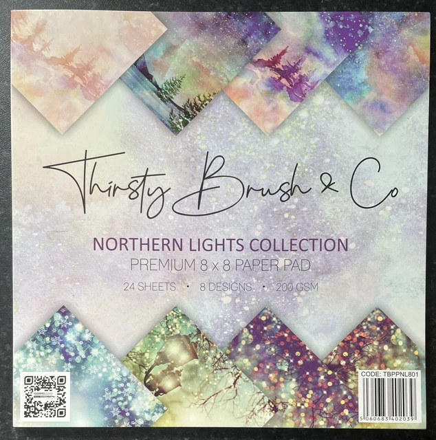 Thirsty Brush & Co Nordlichter Kollektion 8x8"" Papierblock