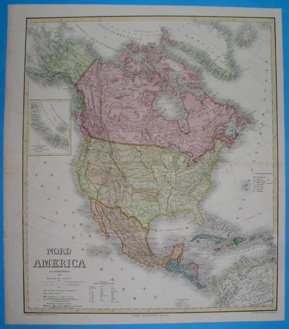 1859 Rare Xl Original Map Texas California Florida United States Canada Toronto
