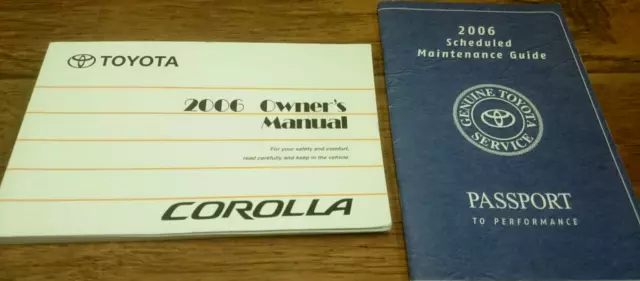 2006 Toyota Corolla Owners Manual + Maintenance Guide Clean Used