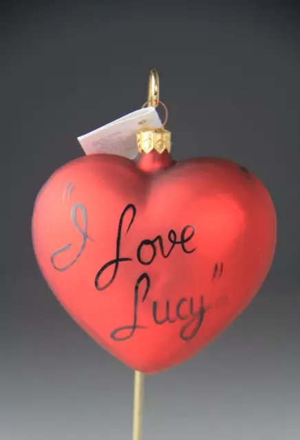 1997 Christopher Radko " I Love Lucy Heart " Christmas Ornament