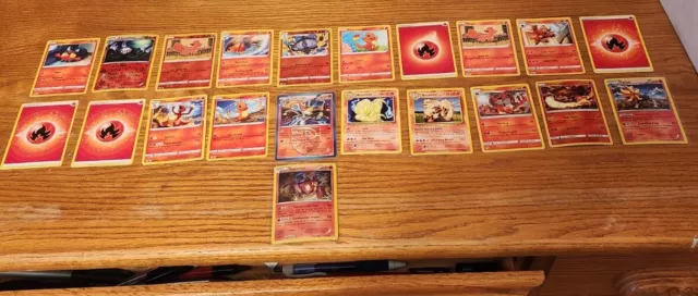 (X21) fire type Pokemon Cards with holos and rare