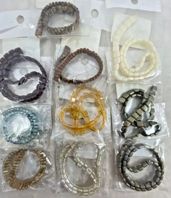 Mix Lot CZECH GLASS ~ 10 ~ Bags ~ Various Colors / Sizes ~ 2 HOLES Beads WRG7